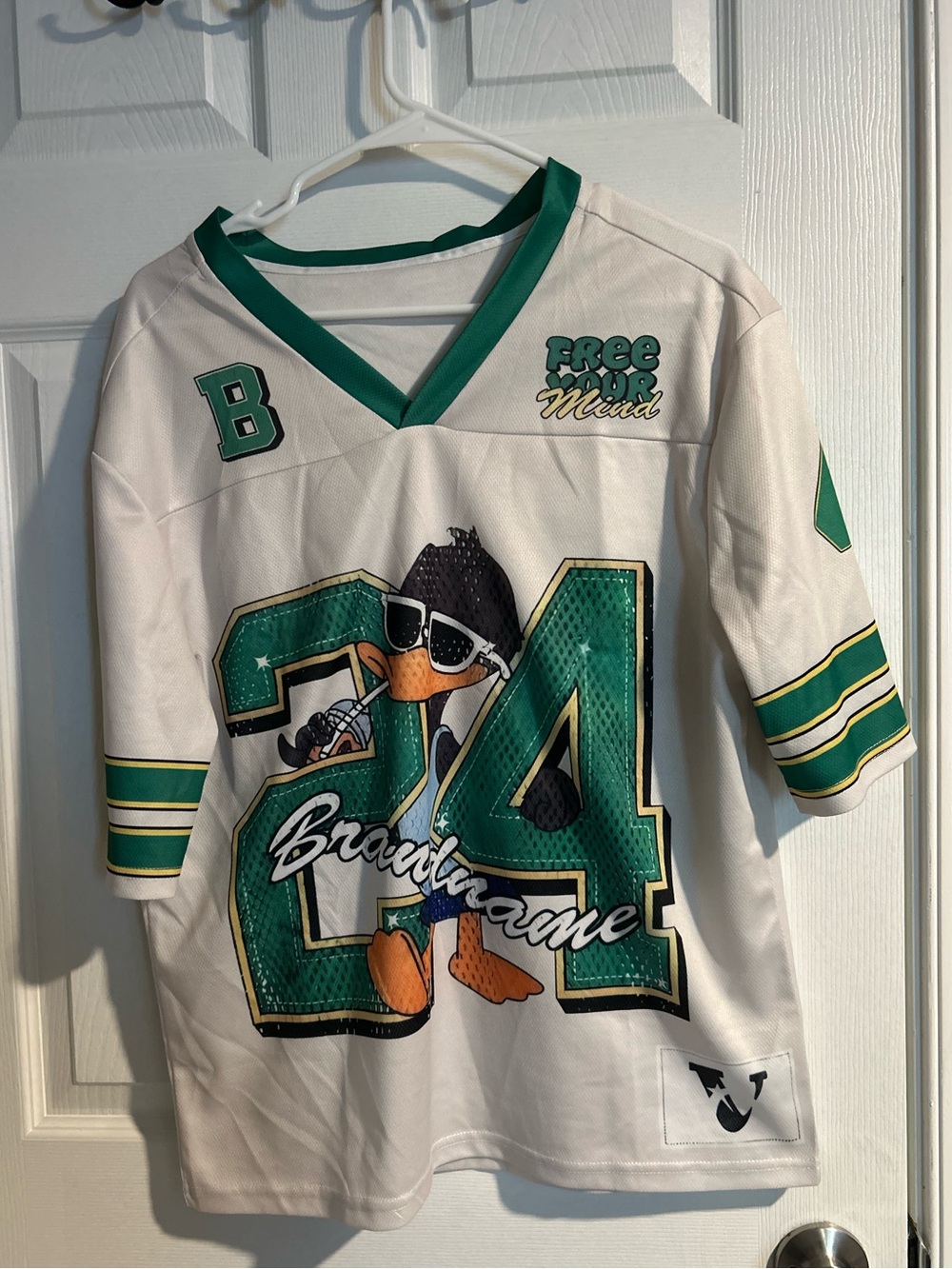 Green and White ‘24’ Duck Jersey Style T-Shirt
